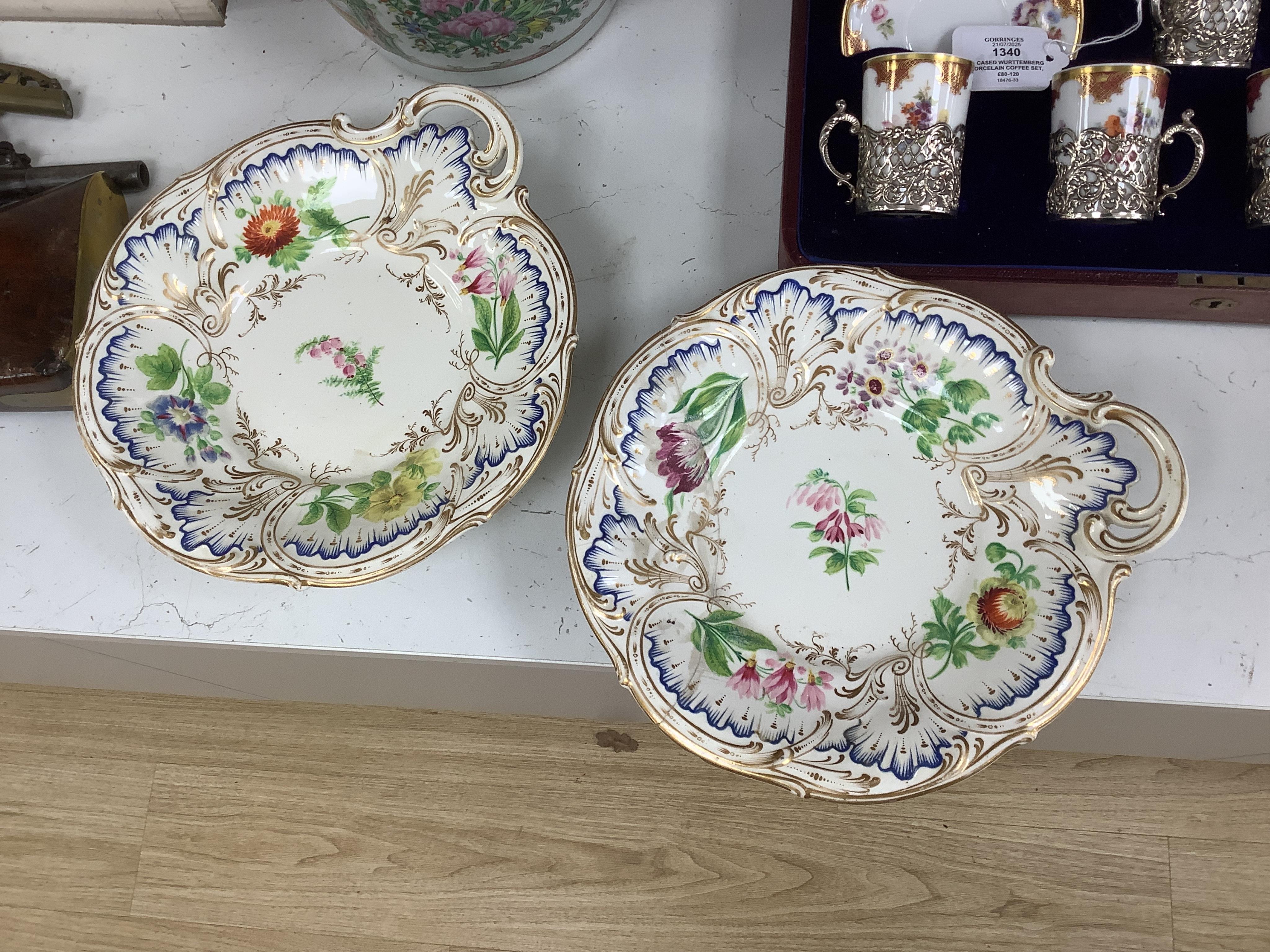 A quantity of 19th century and later plates, comports, vases etc. Tallest a pair of lustre Carltonware vases 26cm high